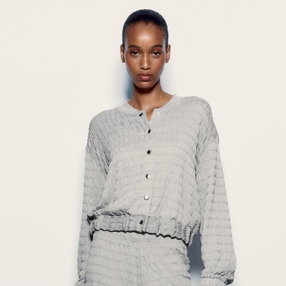 Zara textured weave bomber jacket - Picture 5 of 6